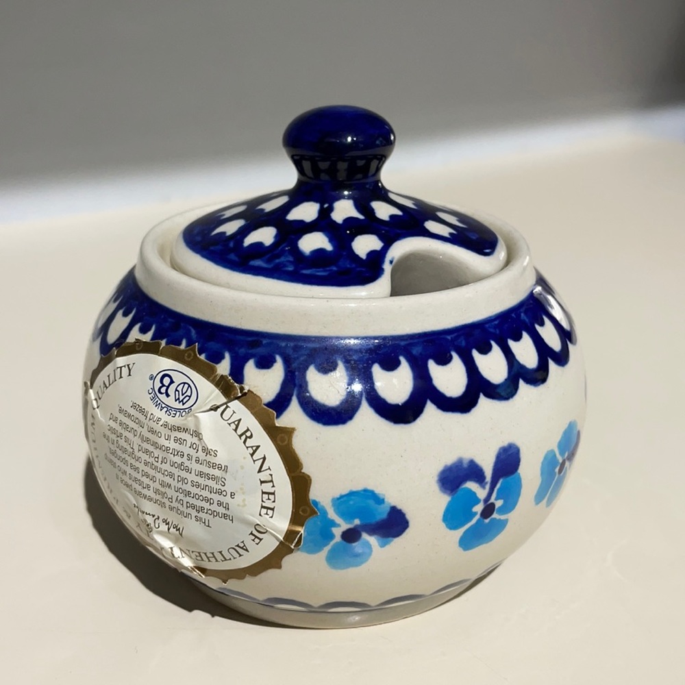 Boleslawiec polish pottery sugar bowl